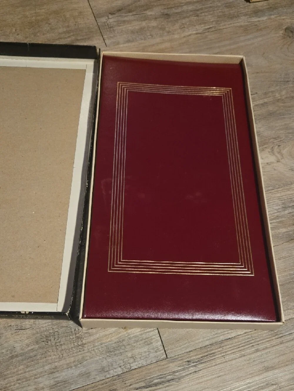Vintage Postcard Album In Wine Red